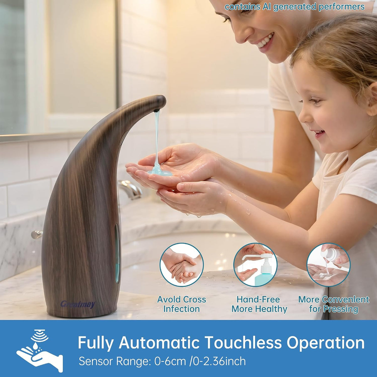 Touchless Automatic Soap Dispenser 400ml Rechargeable, Gold