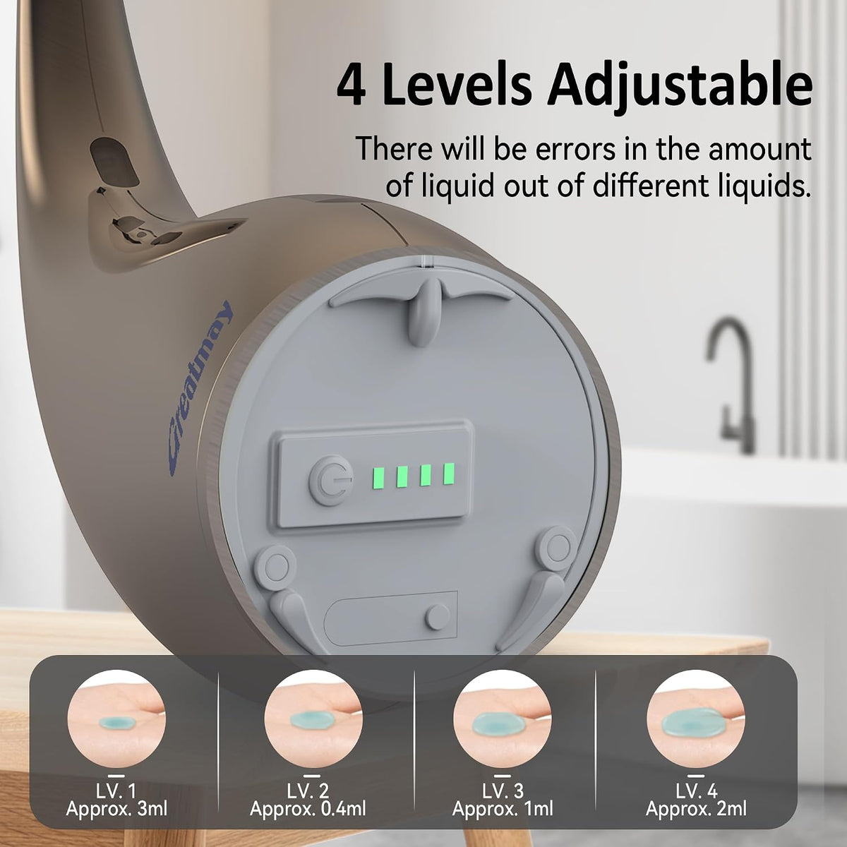 Touchless Automatic Soap Dispenser 400ml Rechargeable, Gold