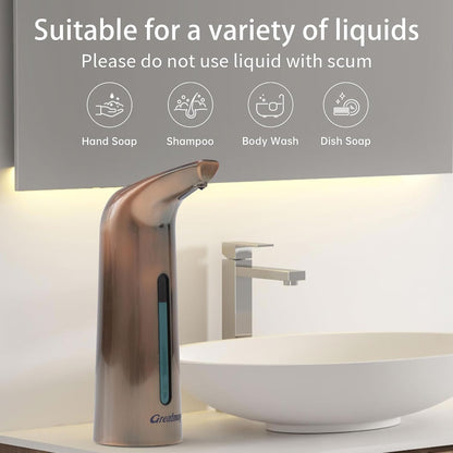 Touchless Automatic Soap Dispenser 400ml Rechargeable, Gold