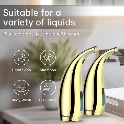 Touchless Automatic Soap Dispenser 400ml Rechargeable, Gold