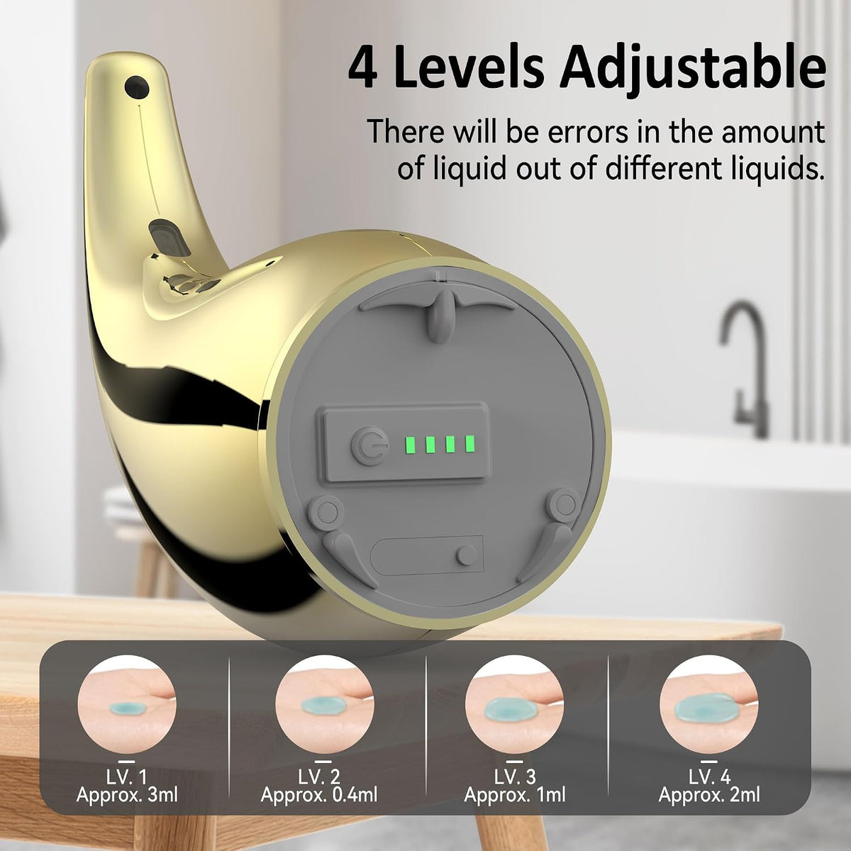 Touchless Automatic Soap Dispenser 400ml Rechargeable, Gold