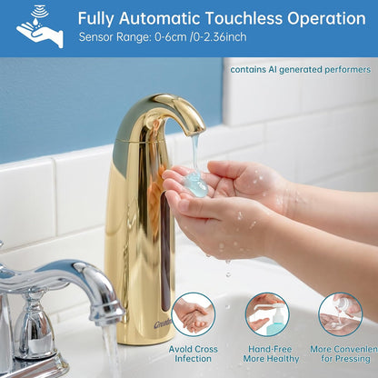 Touchless Automatic Soap Dispenser 400ml Rechargeable, Gold