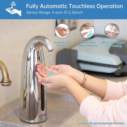 Touchless Automatic Soap Dispenser 400ml Rechargeable, Gold