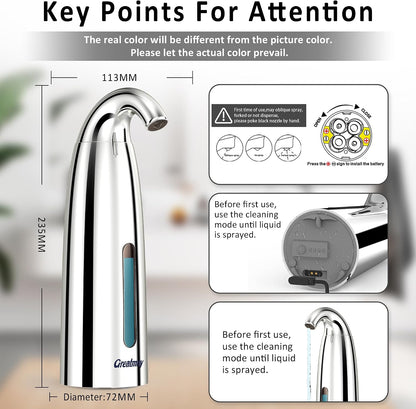 Touchless Automatic Soap Dispenser 400ml Rechargeable, Gold