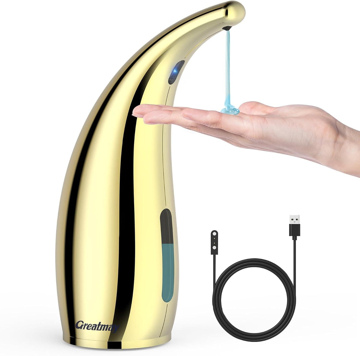 Touchless Automatic Soap Dispenser 400ml Rechargeable, Gold