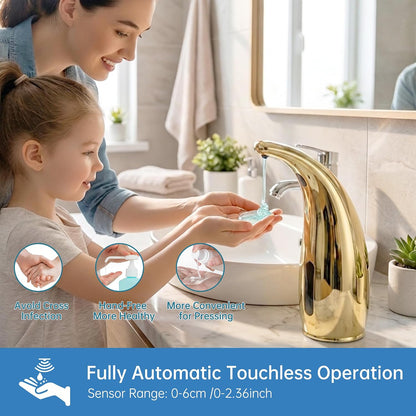 Touchless Automatic Soap Dispenser 400ml Rechargeable, Gold