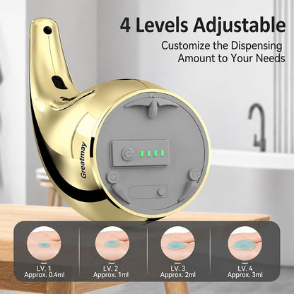 Touchless Automatic Soap Dispenser 400ml Rechargeable, Gold