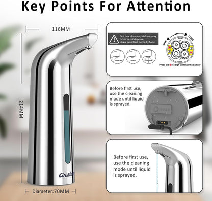 Touchless Automatic Soap Dispenser 400ml Rechargeable, Gold