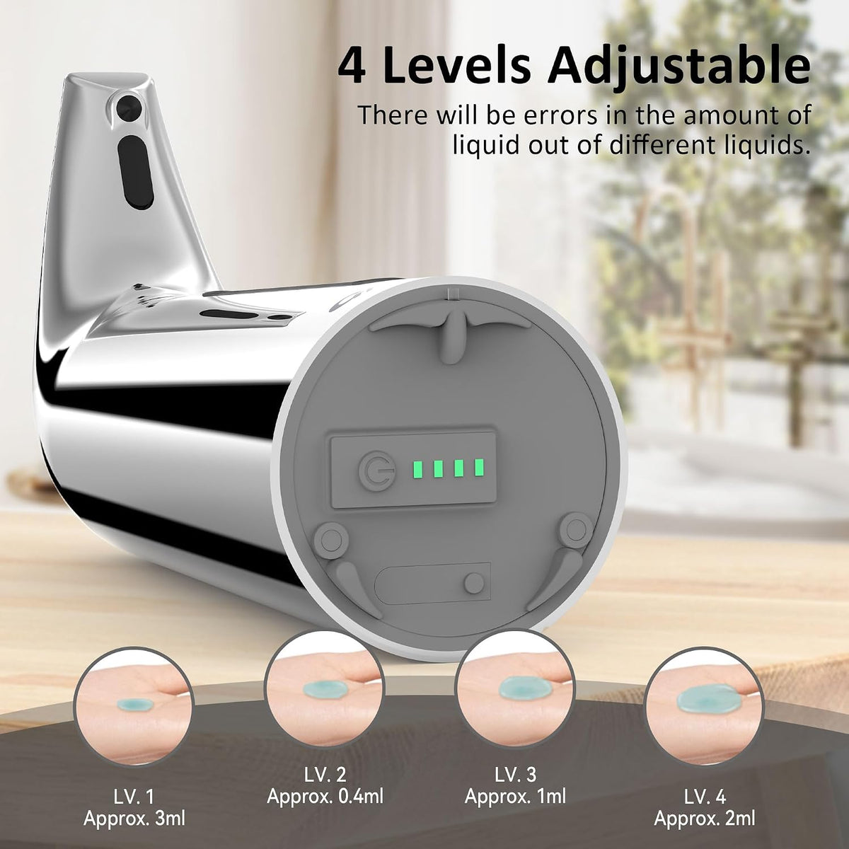 Touchless Automatic Soap Dispenser 400ml Rechargeable, Gold