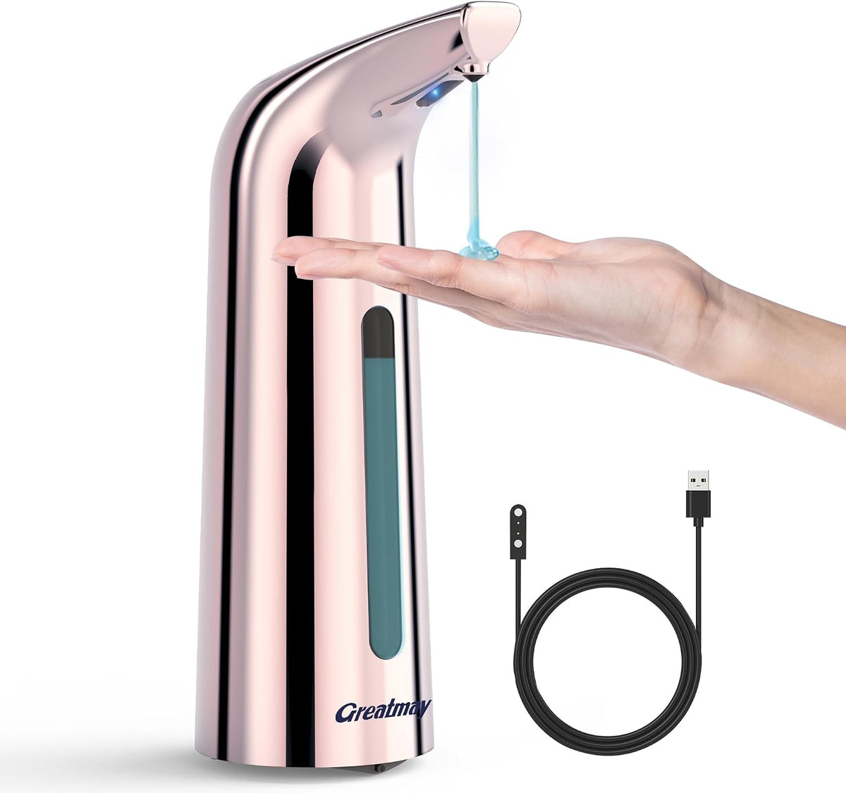 Touchless Automatic Soap Dispenser 400ml Rechargeable, Gold