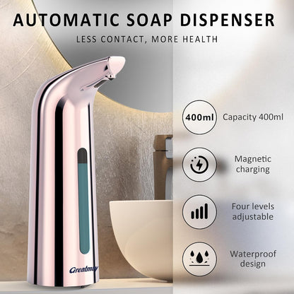 Touchless Automatic Soap Dispenser 400ml Rechargeable, Gold