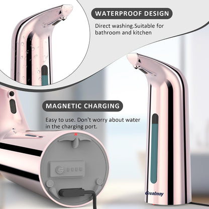 Touchless Automatic Soap Dispenser 400ml Rechargeable, Gold