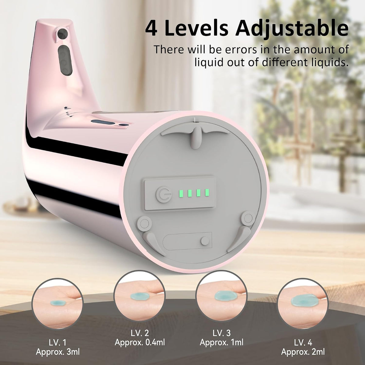 Touchless Automatic Soap Dispenser 400ml Rechargeable, Gold