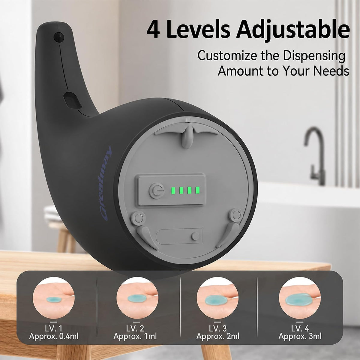 Touchless Automatic Soap Dispenser 400ml Rechargeable, Gold