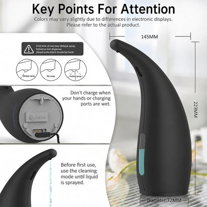 Touchless Automatic Soap Dispenser 400ml Rechargeable, Gold