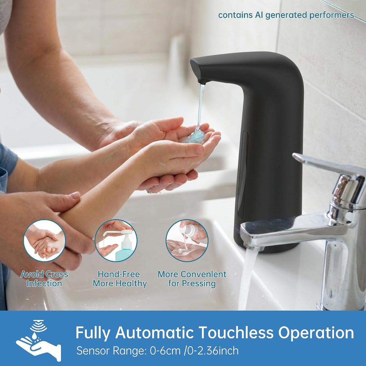 Touchless Automatic Soap Dispenser 400ml Rechargeable, Gold