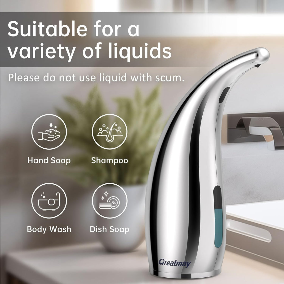 Touchless Automatic Soap Dispenser 400ml Rechargeable, Gold