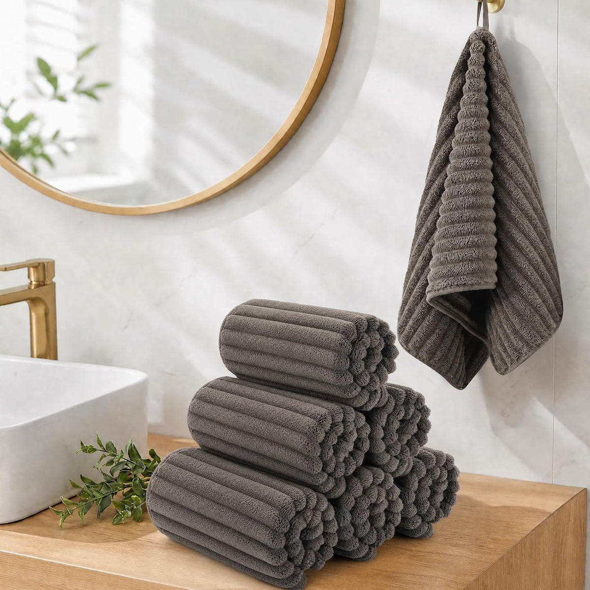 Hand Towels for Bathroom 6pcs,Quick Dry Microfiber,Super Soft
