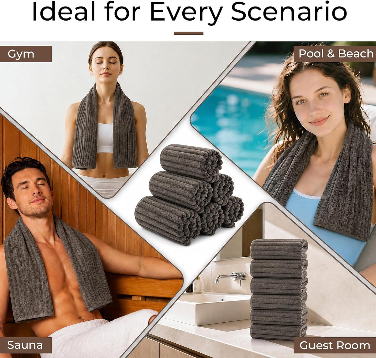 Hand Towels for Bathroom 6pcs,Quick Dry Microfiber,Super Soft