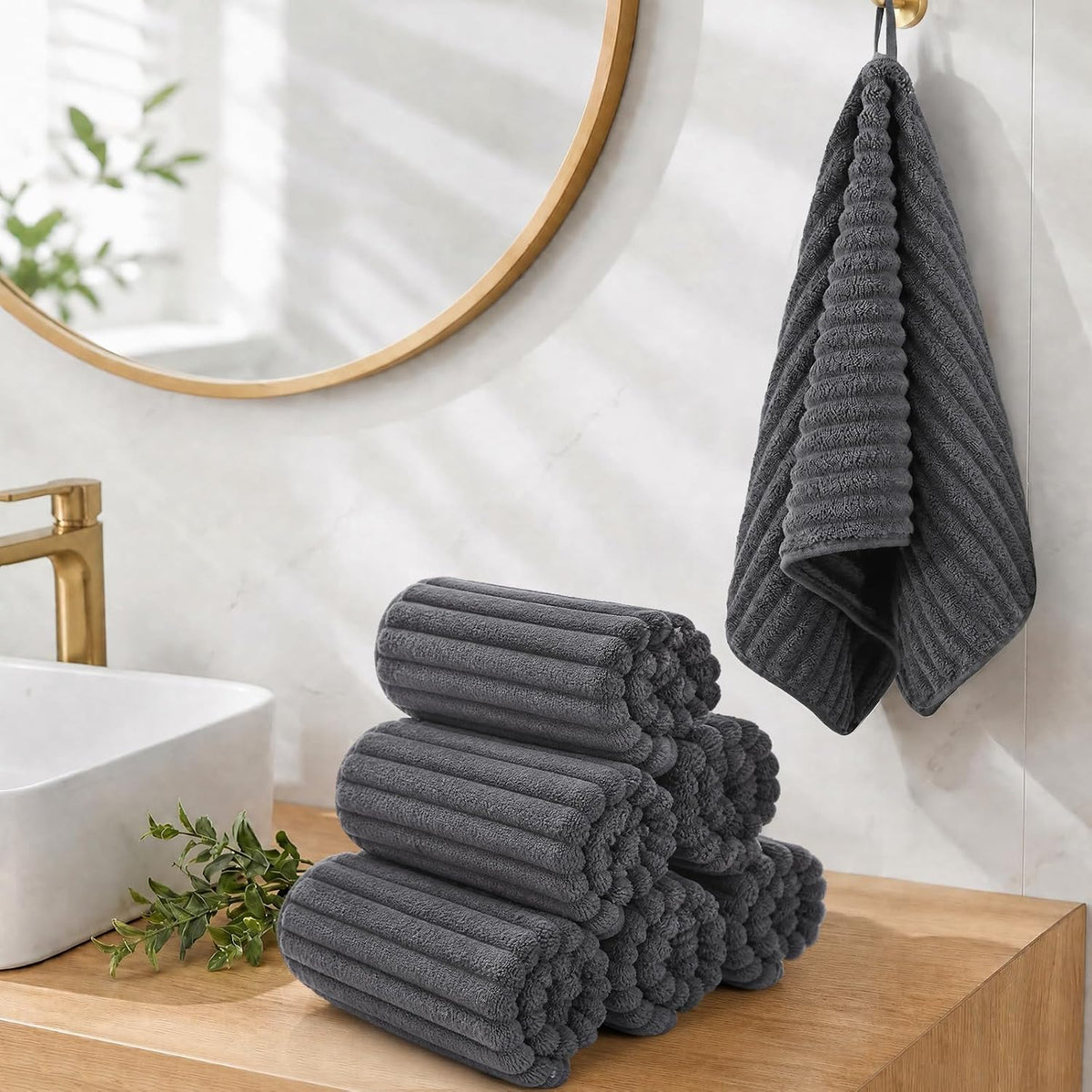 Hand Towels for Bathroom 6pcs,Quick Dry Microfiber,Super Soft