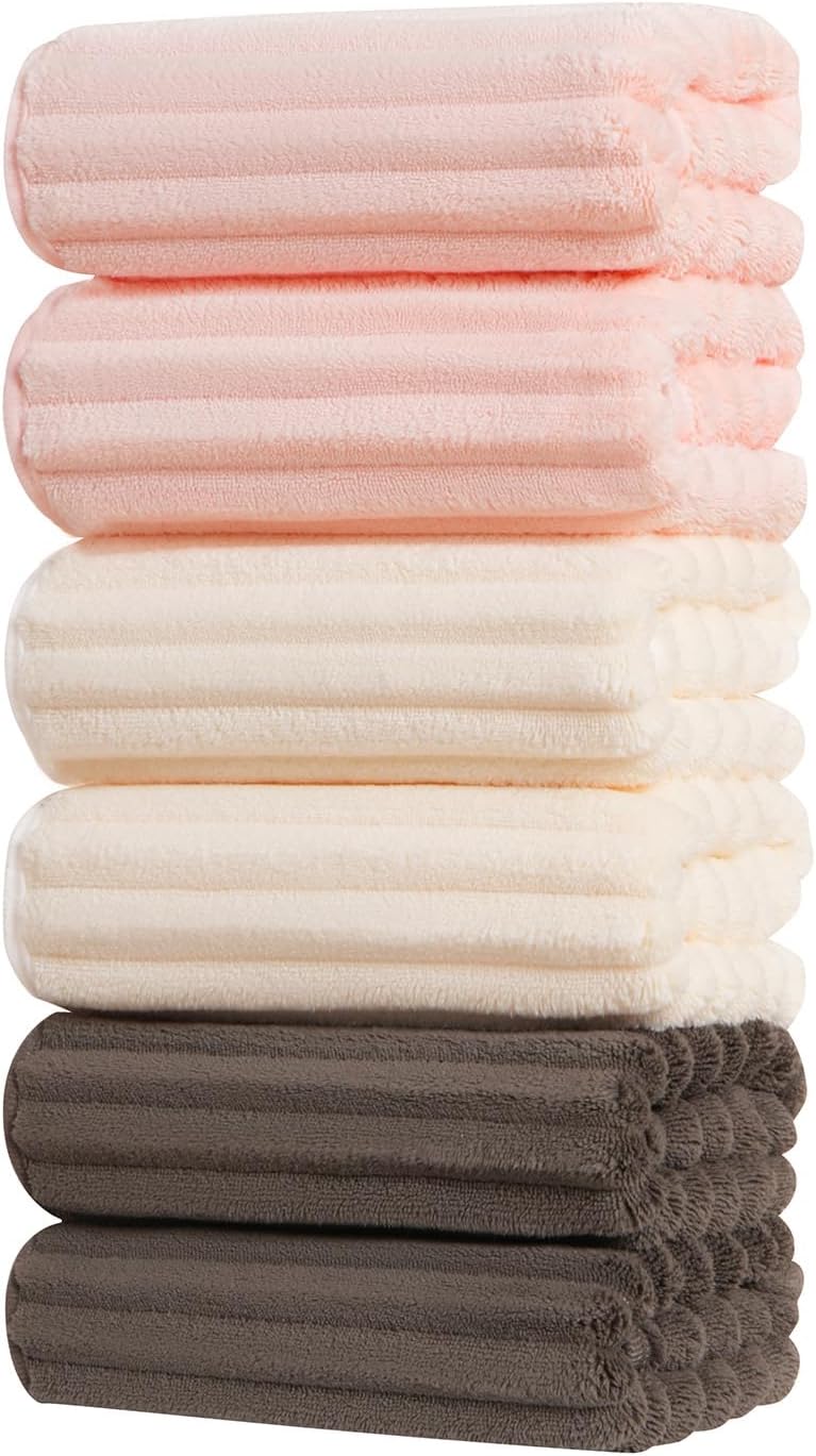Hand Towels for Bathroom 6pcs,Quick Dry Microfiber,Super Soft