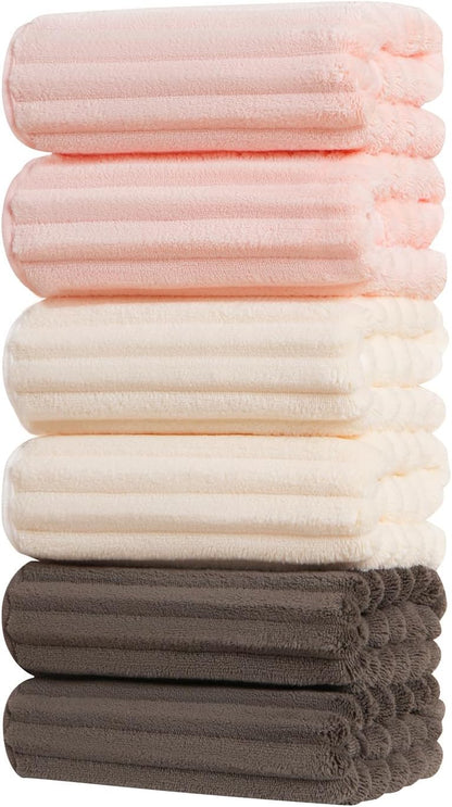 Hand Towels for Bathroom 6pcs,Quick Dry Microfiber,Super Soft