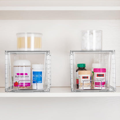 Large Stackable Storage Drawers, Clear