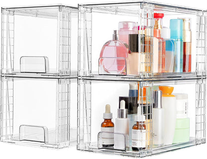 Large Stackable Storage Drawers, Clear