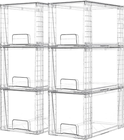 Large Stackable Storage Drawers, Clear