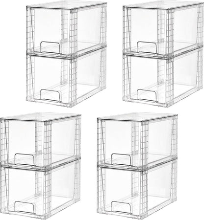 Large Stackable Storage Drawers, Clear