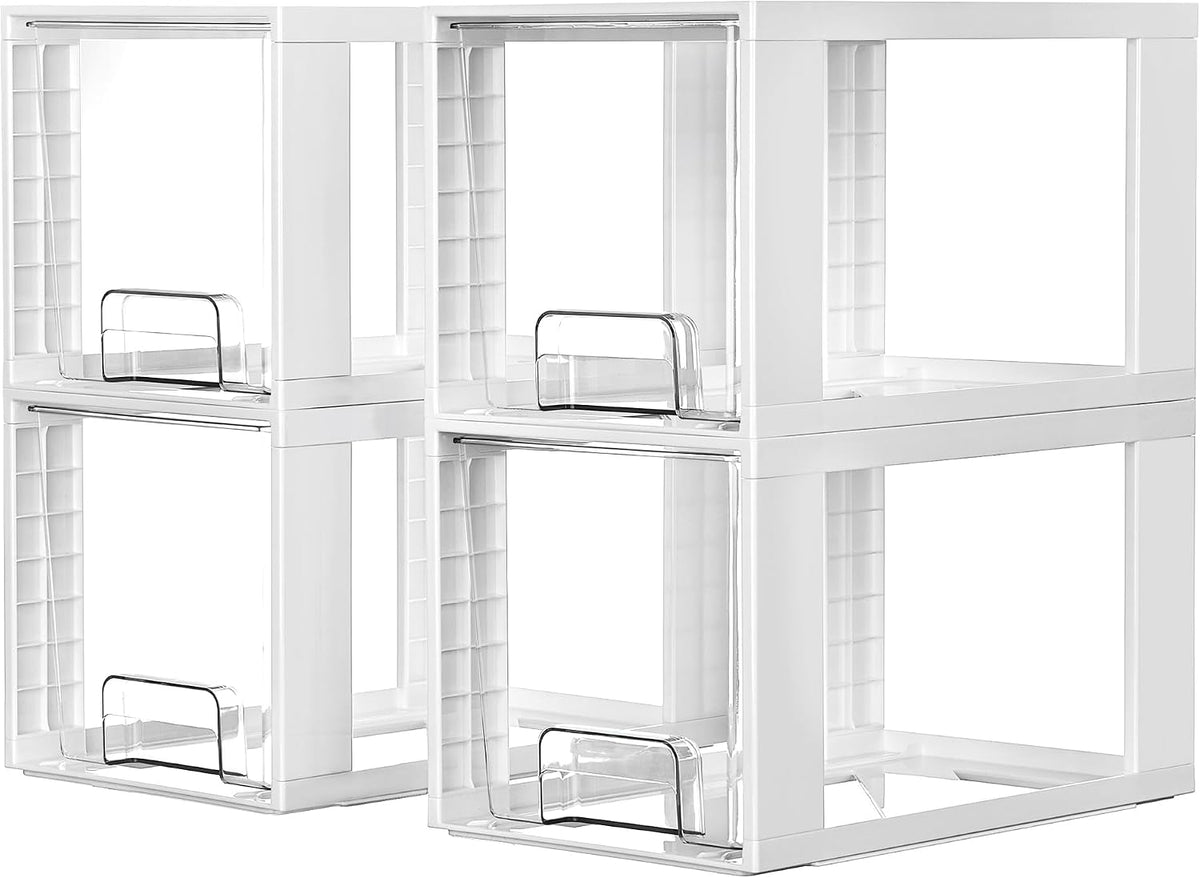Large Stackable Storage Drawers, Clear