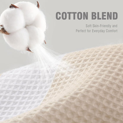 White Waffle Weave Shower Curtain Heavyweight Cotton Fabric 72Wx72L