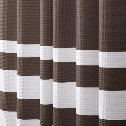 White Waffle Weave Shower Curtain Heavyweight Cotton Fabric 72Wx72L
