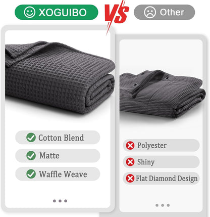 White Waffle Weave Shower Curtain Heavyweight Cotton Fabric 72Wx72L