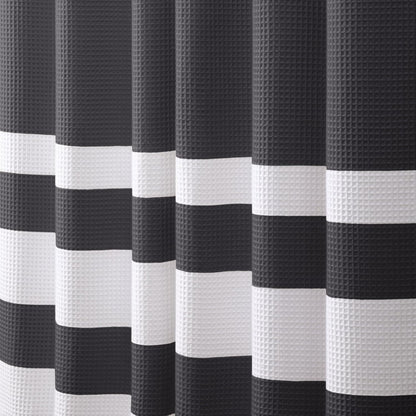 White Waffle Weave Shower Curtain Heavyweight Cotton Fabric 72Wx72L