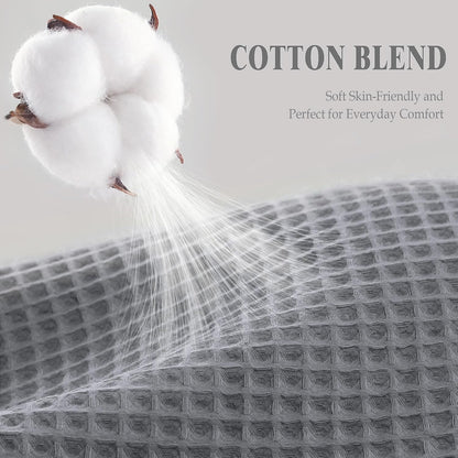 White Waffle Weave Shower Curtain Heavyweight Cotton Fabric 72Wx72L