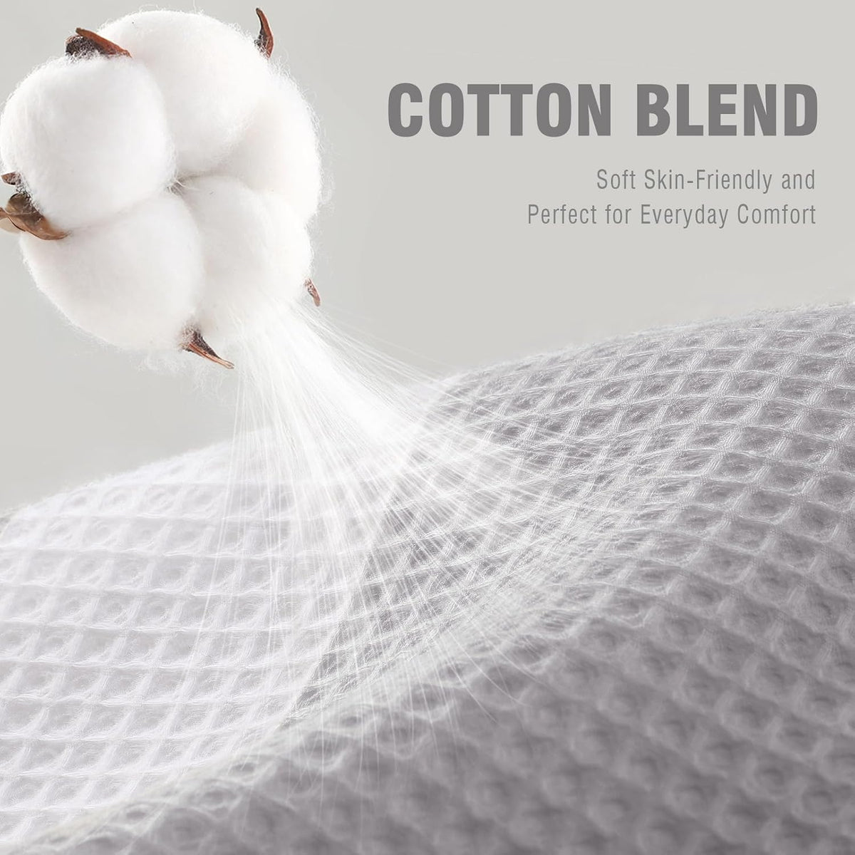 White Waffle Weave Shower Curtain Heavyweight Cotton Fabric 72Wx72L