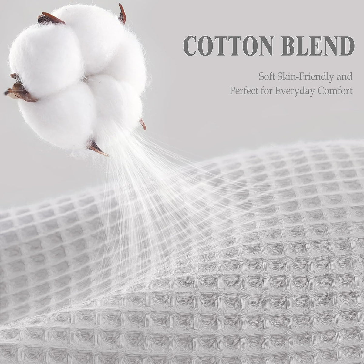 White Waffle Weave Shower Curtain Heavyweight Cotton Fabric 72Wx72L