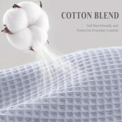 White Waffle Weave Shower Curtain Heavyweight Cotton Fabric 72Wx72L