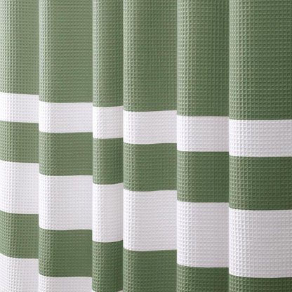 White Waffle Weave Shower Curtain Heavyweight Cotton Fabric 72Wx72L