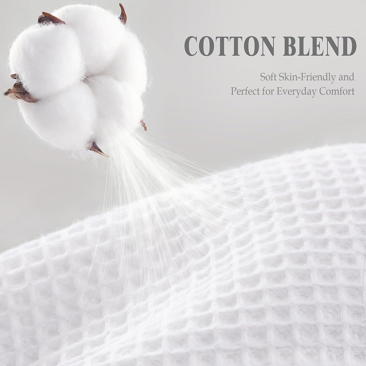 White Waffle Weave Shower Curtain Heavyweight Cotton Fabric 72Wx72L