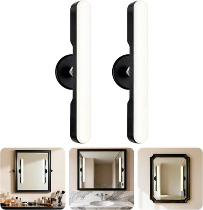 cambk Set of 2 Wireless Vanity Makeup Lights for Mirror, Rechargeable LED Stick On Light Bar for Bathroom Mirror with Dimmable 3 CCT, Long Battery Life Cordless Light for Vanity Desk(Light Brown)