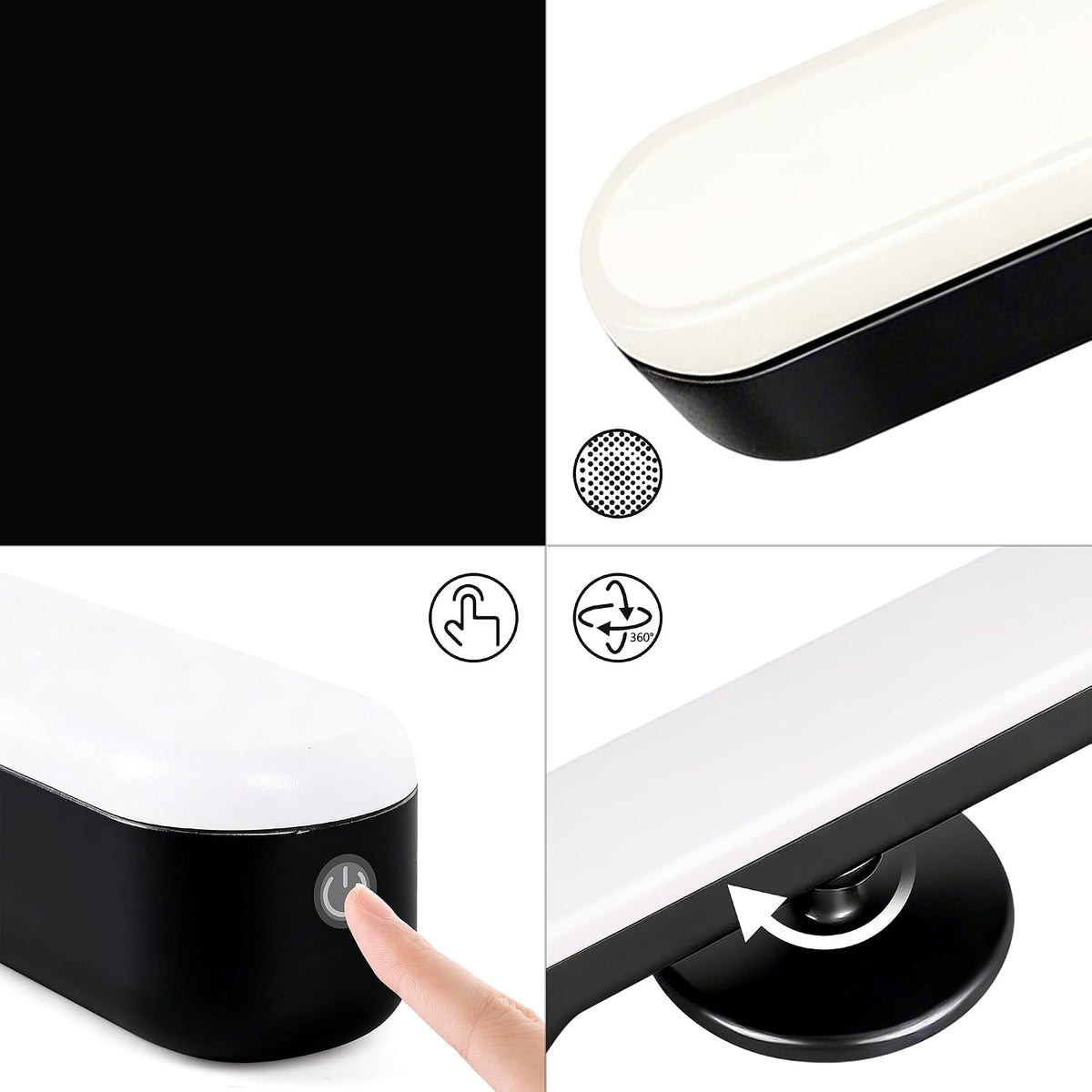 cambk Set of 2 Wireless Vanity Makeup Lights for Mirror, Rechargeable LED Stick On Light Bar for Bathroom Mirror with Dimmable 3 CCT, Long Battery Life Cordless Light for Vanity Desk(Light Brown)