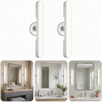 cambk Set of 2 Wireless Vanity Makeup Lights for Mirror, Rechargeable LED Stick On Light Bar for Bathroom Mirror with Dimmable 3 CCT, Long Battery Life Cordless Light for Vanity Desk(Light Brown)