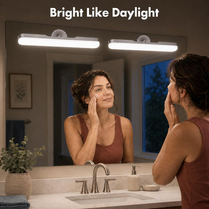 cambk Set of 2 Wireless Vanity Makeup Lights for Mirror, Rechargeable LED Stick On Light Bar for Bathroom Mirror with Dimmable 3 CCT, Long Battery Life Cordless Light for Vanity Desk(Light Brown)