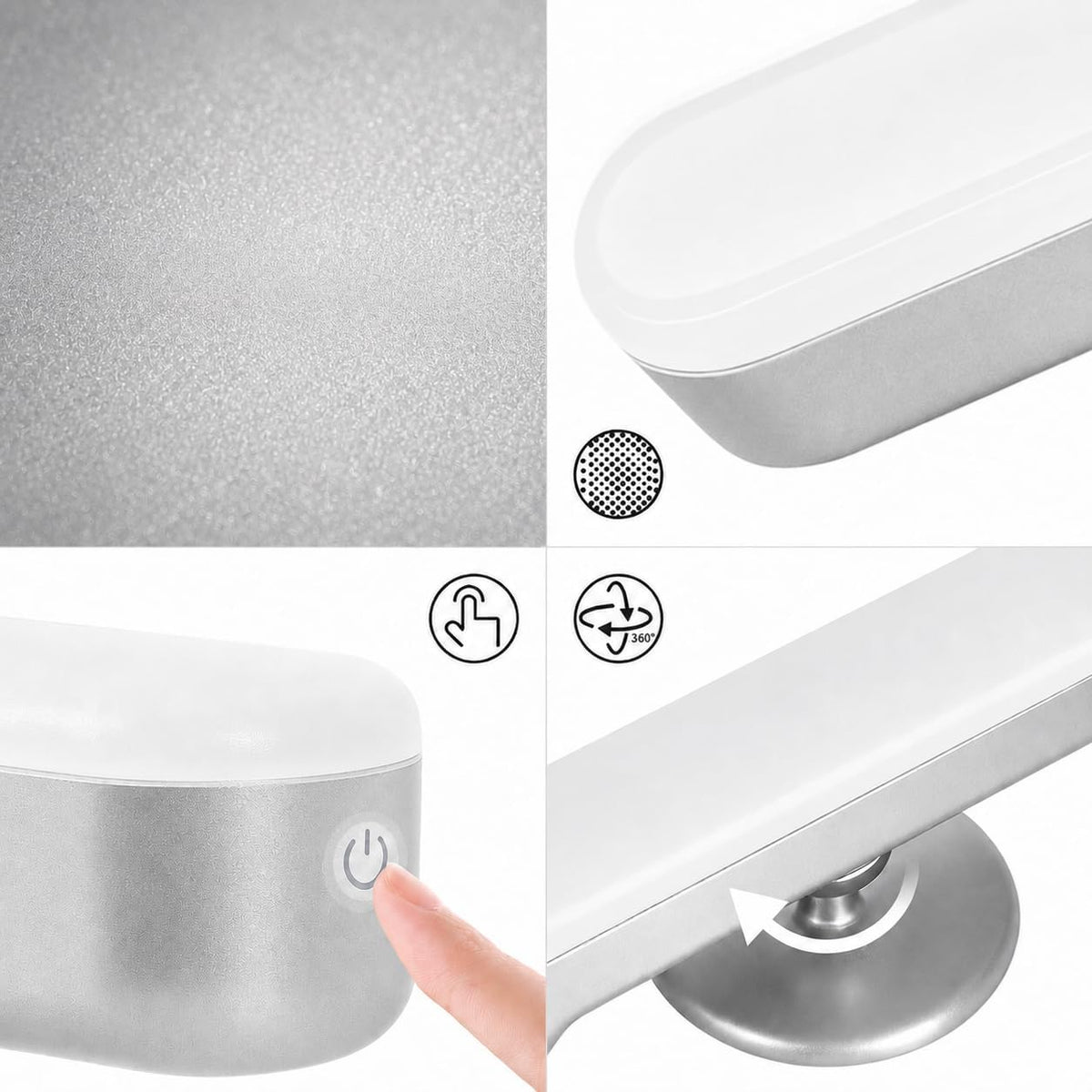 cambk Set of 2 Wireless Vanity Makeup Lights for Mirror, Rechargeable LED Stick On Light Bar for Bathroom Mirror with Dimmable 3 CCT, Long Battery Life Cordless Light for Vanity Desk(Light Brown)