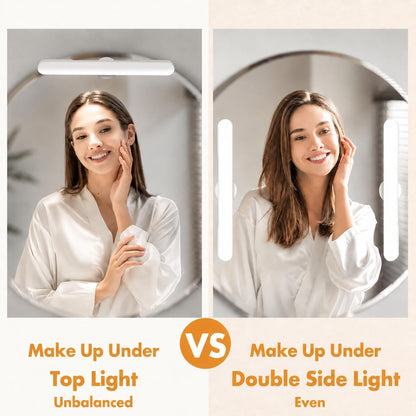 cambk Set of 2 Wireless Vanity Makeup Lights for Mirror, Rechargeable LED Stick On Light Bar for Bathroom Mirror with Dimmable 3 CCT, Long Battery Life Cordless Light for Vanity Desk(Light Brown)
