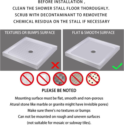 Bathtub Mat Non Slip, 35"X16" Shower Mat with Strong Suction Cups & Drain Holes, Long Anti Slip Bath Tub Mat for Inside Shower, Machine Washable Fast Drying, Bathroom Essentials, Clear Blue