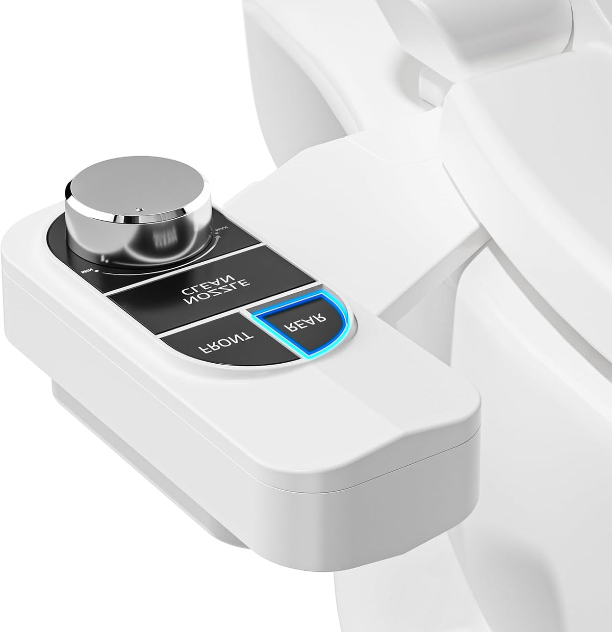 Non-Electric Bidet Attachment for Toilet – Self-Cleaning Dual Nozzle (Frontal & Rear Wash), Adjustable Water Pressure, Fits Most Toilets, Easy Installation (Classic Black/Silver)
