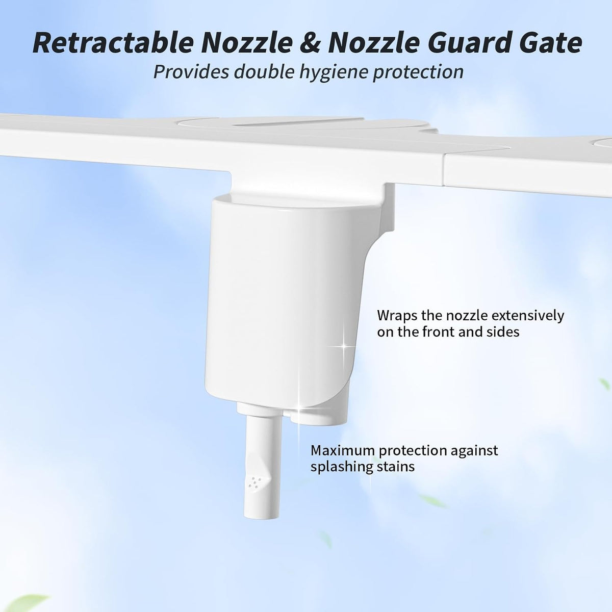 Non-Electric Bidet Attachment for Toilet – Self-Cleaning Dual Nozzle (Frontal & Rear Wash), Adjustable Water Pressure, Fits Most Toilets, Easy Installation (Classic Black/Silver)